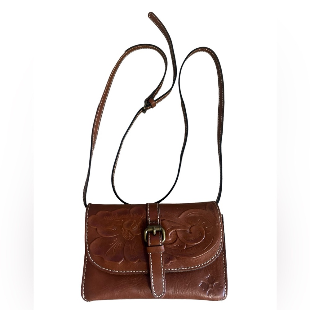 Patricia Nash Tori Crossbody Tooled Brown Leather Small See Photos For Size